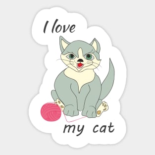 I love my cat Sticker